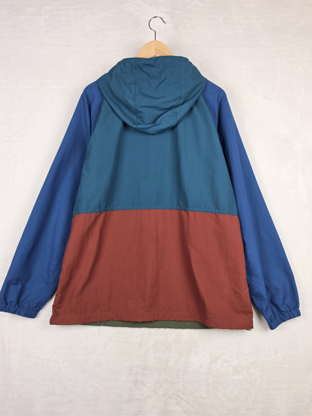 LL Bean Mountain Classic Anorak Windbreaker Mens Large Vintage Colorblock - Picture 2 of 6